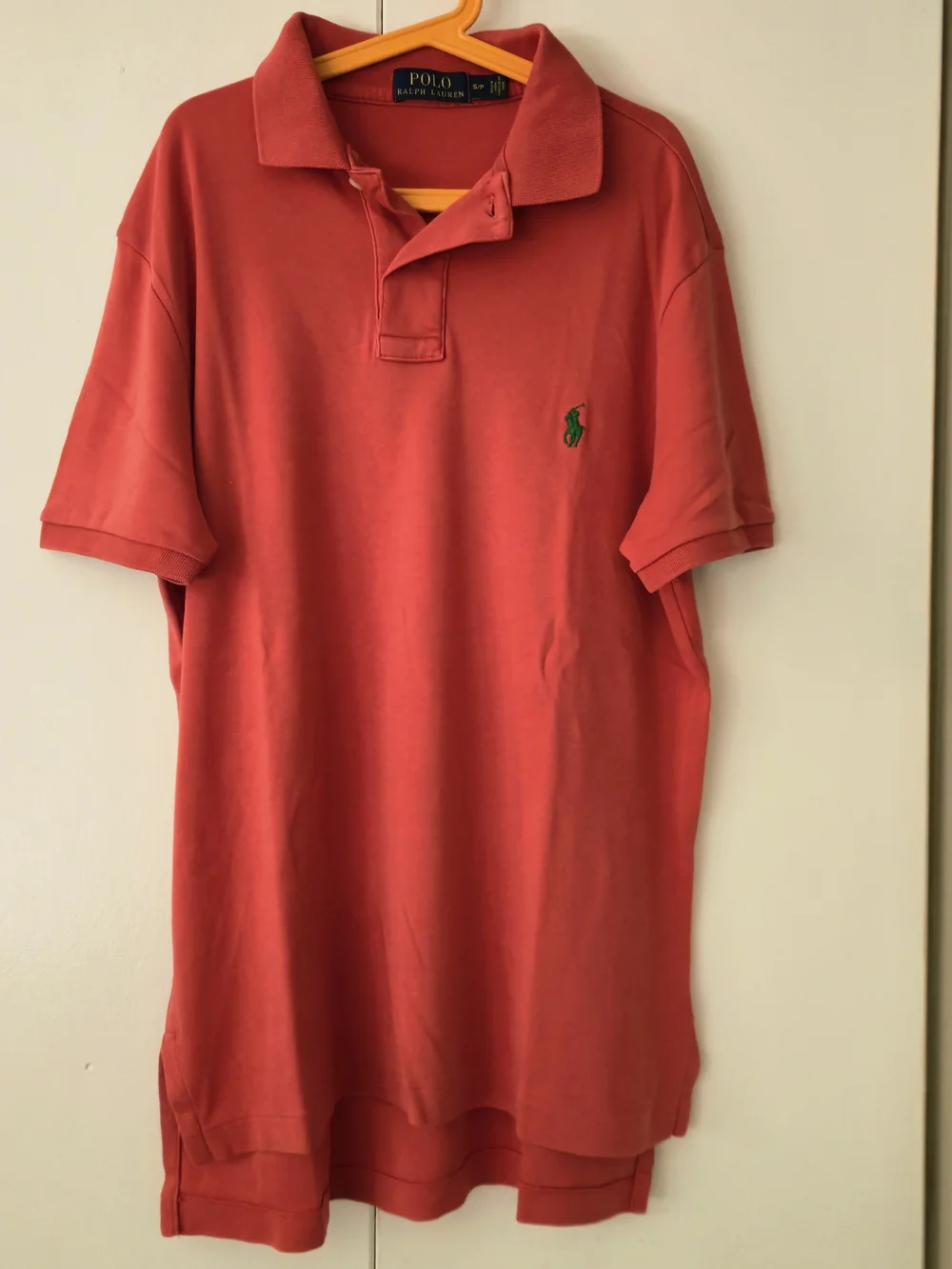 Ralph Lauren Coral Polo with Green Pony Embroidery